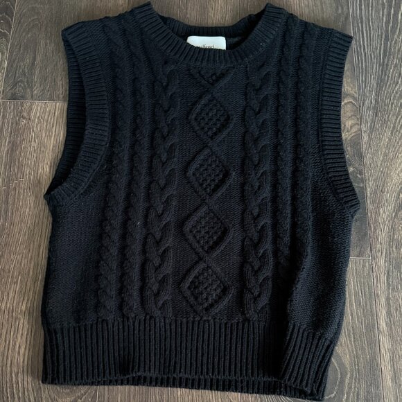 Aritzia Wilfred Cable Knit Sweater Vest Wool Size Small - Picture 1 of 3